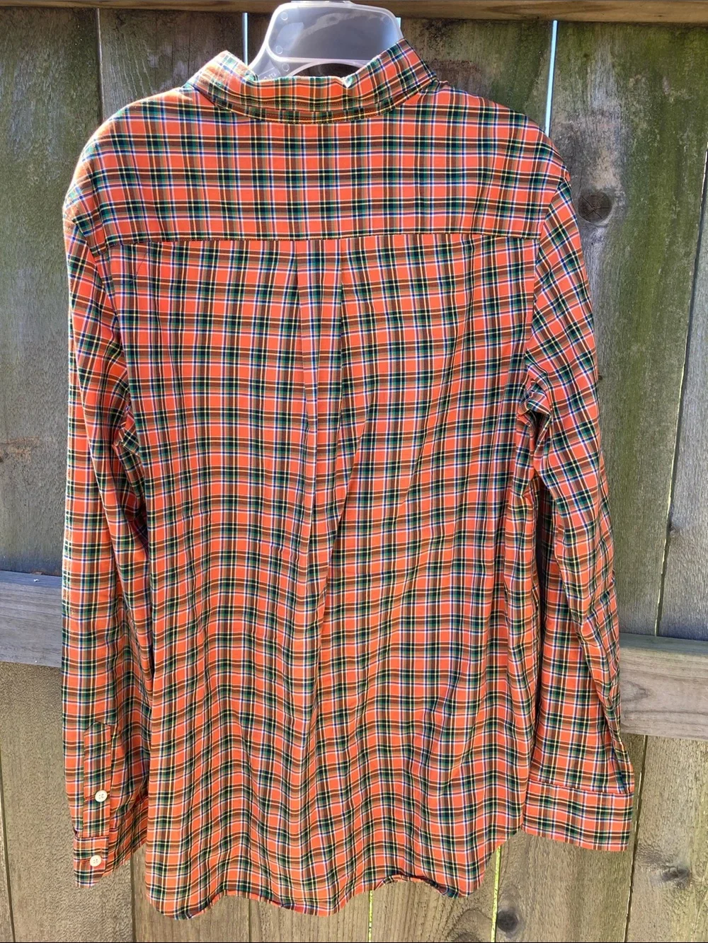 Ralph Lauren Orange Green Plaid Button-Down Shirt